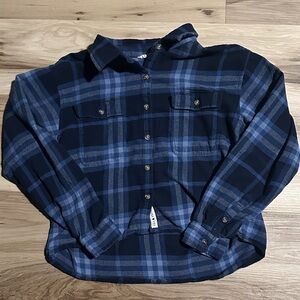 Lucky Brand Blue Cotton Flannel Cropped